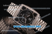 Tag Heuer Monaco Calibre 12 Chrono Miyota OS20 Quartz Full Steel with Black Dial and Silver Stick Markers