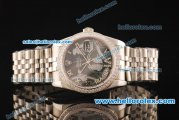 Rolex Datejust Swiss ETA 2836 Automatic Full Steel with Diamond Bezel and Green MOP Dial-Silver Roman Markers