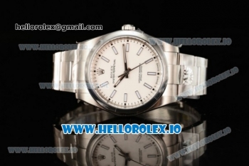 Rolex Oyster Perpetual Air King Clone Rolex 3135 Automatic Steel Case White Dial With Stick Markers Steel Bracelet - 1:1 Original(JF)