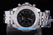 Breitling for Bentley Motors Automatic Movement Silver Case with Black Dial and SS Band