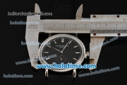 Patek Philippe Calatrava Miyota Quartz Steel Case with Silver Stick Markers and Black Dial