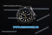 Breitling Avenger Seawolf Code Yellow Swiss ETA 2836 Automatic PVD Case with Black Dial and Black Leather Strap Yellow Second Hand (H)