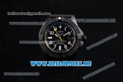Breitling Avenger Seawolf Code Yellow Swiss ETA 2836 Automatic PVD Case with Black Dial and Black Leather Strap Yellow Second Hand (H)