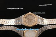 Audemars Piguet Royal Oak Swiss ETA 2824 Automatic Two Tone Case with Two Tone Strap and Grey Grid Dial - 1:1 Original