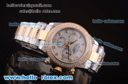 Rolex Daytona Chronograph Swiss Valjoux 7750 Automatic Movement Two Tone with Diamond Bezel and MOP Dial