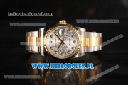 Rolex Datejust 3135 Auto Yellow Gold Case with White Dial and Two Tone Bracelet - 1:1 Origianl (AAAF)