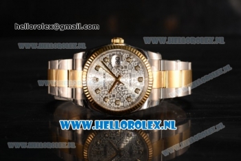 Rolex Datejust 3135 Auto Yellow Gold Case with White Dial and Two Tone Bracelet - 1:1 Origianl (AAAF)