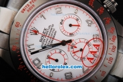 Rolex Daytona Miyota Quartz Movement Full PVD with White Dial and Number Markers