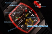 Richard Mille RM036 ST28-UP Automatic PVD Case with Black Rubber Strap White Arabic Numeral Markers and Skeleton Dial - 7750 Coating