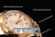 Rolex Datejust 37mm Swiss ETA 2836 Automatic Two Tone with White Dial and Roman Markers