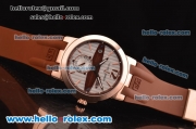 Ulysse Nardin Executive Dual Time ST22 Automatic Run 6@Sec Rose Gold Case with White Dial and Brown Rubber Strap 7750 Coating