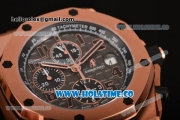 Audemars Piguet Royal Oak Offshore Don Ramon de la Cruz Chrono Swiss Valjoux 7750 Automatic Full Rose Gold Case with Coffee Dial and Arabic Numeral Markers (J12)