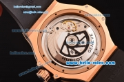 Hublot Big Bang King Swiss Valjoux 7750-CHG Automatic Rose Gold Case with Black Dial Rubber Strap and Stick Markers