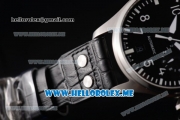 IWC Big Pilot Clone IWC 51111 Automatic Steel Case with Black Dial and Black Leather Strap Arabic Numeral Markers