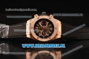 Hublot Big Bang Unico Chrono Swiss Valjoux 7750 Automatic Rose Gold Case with Skeleton Dial Rose Gold Bezel and Black Rubber Strap - 1:1 Original