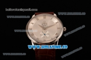 Omega De Ville Co-Axial Asia Automatic Steel Case with White Dial Roman Numeral Markers and Brown Leather Strap