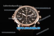 IWC Aquatimer Chronograph Miyota Quartz Steel Case with Black Dial and Stick Markers