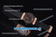 Hublot Classic Fusion Tourbillon Swiss Tourbillon Manual Winding Rose Gold Case with Skeleton Dial Black Rubber Strap and Stick Markers (GF)