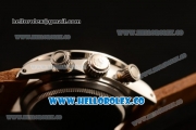 Rolex Daytona Vintage Edition Chrono Miyota OS20 Quartz Steel Case with Black Dial and Brown Leather Strap