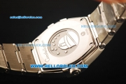 Omega Constellation Swiss Quartz Movement Full Steel with and Brown Dial and Diamond Markers-Lady Model