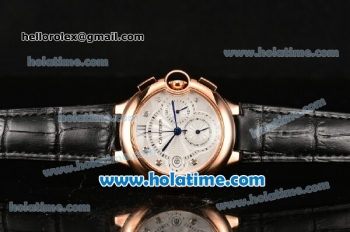 Cartier Ballon Bleu De Medium Chrono Miyota Quartz Rose Gold Case with White Dial and Diamonds Markers