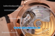 Patek Philippe Nautilus Clone PP 315 Automatic Rose Gold Case with Black Dial and Black Leather Strap (BP)