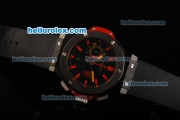 Hublot Big Bang Swiss Valjoux 7750 Automatic Movement Ceramic Bezel with Black Dial and Red Stick Marker-Rubber Strap