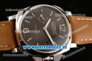 Panerai Luminor Due 3 Days Automatic Clone P.3000 Automatic Steel Case Black Dial With Stick/Arabic Numeral Markers Brown Leather Strap(KW)
