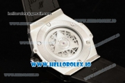 Hublot Big Bang Sang Bleu 9015 Automatic Steel Case with Black Dial Arabic Numeral Markers and Genuine Leather Strap