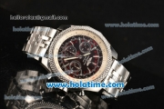 Breitling For Bentley Asia Valjoux 7750 Automatic Movement White Bezel with Brown Dial and SS Strap