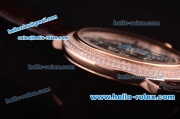 Cartier Ballon Bleu De Automatic Steel Case with Diamond Bezel and Skeleton Dial-Roman Markers