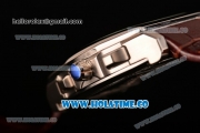 IWC Da-Vinci Chrono Miyota Quartz Steel Case with Brown Leather Strap and White Dial