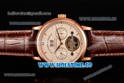 A.Lange&Sohne Tourbilon Pour Le Merite Asia Automatic Rose Gold Case with White Dial and Brown Leather Strap