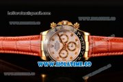 Rolex Daytona Chrono Swiss Valjoux 7750 Automatic Yellow Gold Case with Ceramic Bezel Diamonds Markers and White Dial (BP)