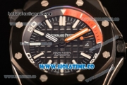 Audemars Piguet Royal Oak Offshore Diver Asia Automatic PVD Case with Black Dial Orange Rubber Strap and White Stick Markers (EF)