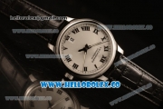 Chopard L.U.C 1937 Miyota 9015 Automatic Steel Case with Silver Dial and Black Leather Strap (AAAF)
