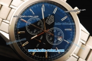 Tag Heuer SLR Chronograph Quartz Movement Full Steel with Blue Dial and Stick Markers