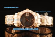 Rolex Datejust Swiss ETA 2836 Automatic Movement Full Rose Gold with Grey Dial and Diamond Bezel