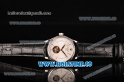 Rolex Cellini Tourbillon Swiss ETA 2824 Automatic Steel Case with Silver Stick Markers Black Leather Strap and White Dial