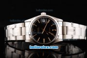 Rolex Milgauss Precision Automatic Movement Silver Case with Rose Gold Stick Markers-Black Dial and SS Strap