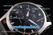 IWC Big Pilot Clone IWC 51111 Automatic Steel Case with Black Dial and Black Leather Strap Arabic Numeral Markers Steel Bezel