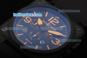 Bell&Ross BR 01-94 Swiss Quartz Movement PVD Case with Black Dial and Orange Markers