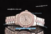Christian Dior Christal Swiss ETA Quartz Pink Bezel with MOP Dial and Steel/Pink Crystal Bracelet - 1:1 Original