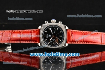 Tag Heuer Monza Calibre 36 Chrono Swiss Valjoux 7750 Automatic Steel Case with Brown Leather Strap and Black Dial