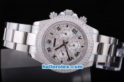 Rolex Daytona Automatic Full Diamond Bezel and Dial-Roman Hour Markers Rolex Daytona Automatic Full Diamond Bezel and Dial-Roman Hour Markers