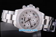 Rolex Daytona Automatic Full Diamond Bezel and Dial-Roman Hour Markers