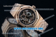 Audemars Piguet Royal Oak Openworked Extra-Thin Asia Automatic Rose Gold Case with Skeleton Dial and Rose Gold Bracelet (AAAF)