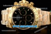 Rolex Daytona Clone Rolex 4130 Automatic Yellow Gold Case Green Dial With Stick Markers Yellow Gold Bracelet- 1:1 Original(JH)
