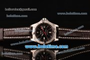 Breitling Avenger Seawolf Swiss ETA 2836 Automatic Stainless Steel Case with Brown Leather Bracelet Black Dial and Stick Markers