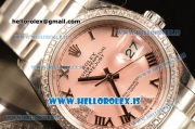 Rolex Datejust Pink Dial With Diamond Bezel Steel Rolex 3255